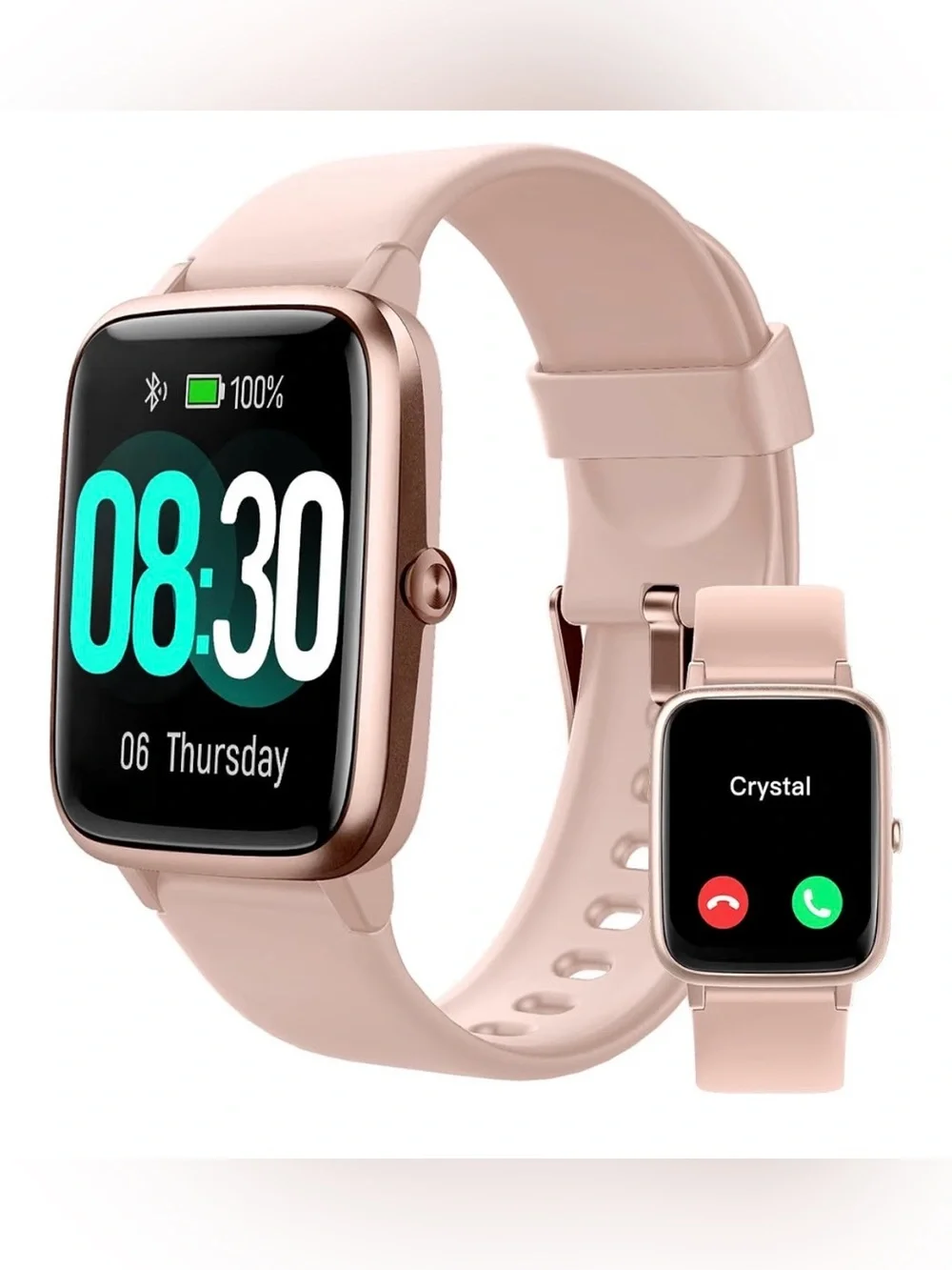 Smart Watch Bluetooth Call for iPhone Android Pink 1.8